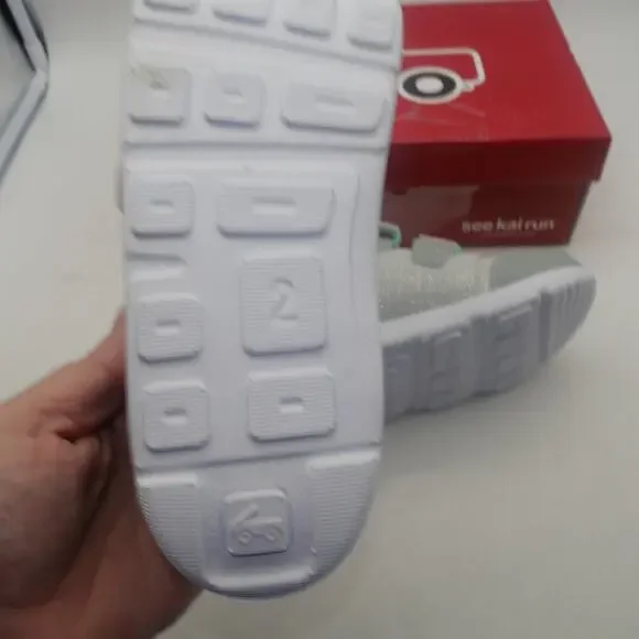 NEW See Kai Run Girl's Kids Ryder Adapt Size 2 FlexiRun Sneakers Silver Pink - Picture 7 of 8